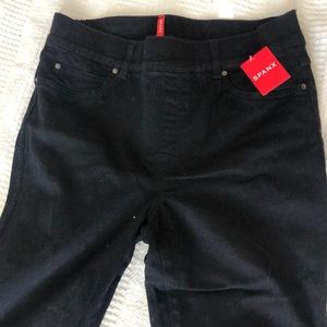 Spanx ankle skinny jeans, clean black, size large